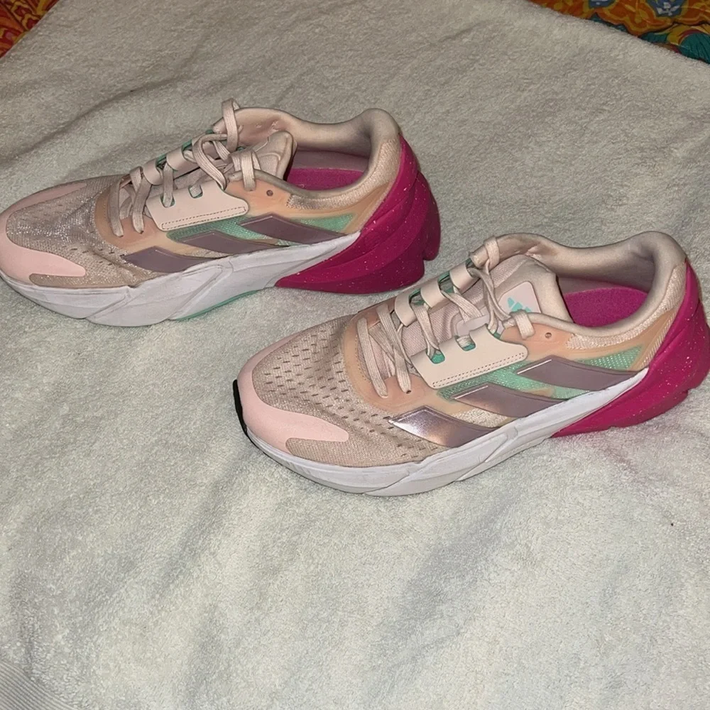 Adidas Women's pink and green Sneakers